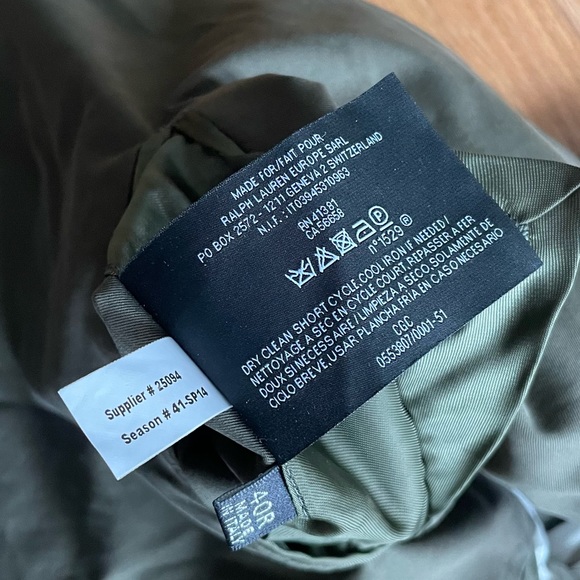 Ralph Lauren Black Label Men's Olive Green Nigel 2 Button Notch Cotton Blazer 40 - Picture 9 of 11